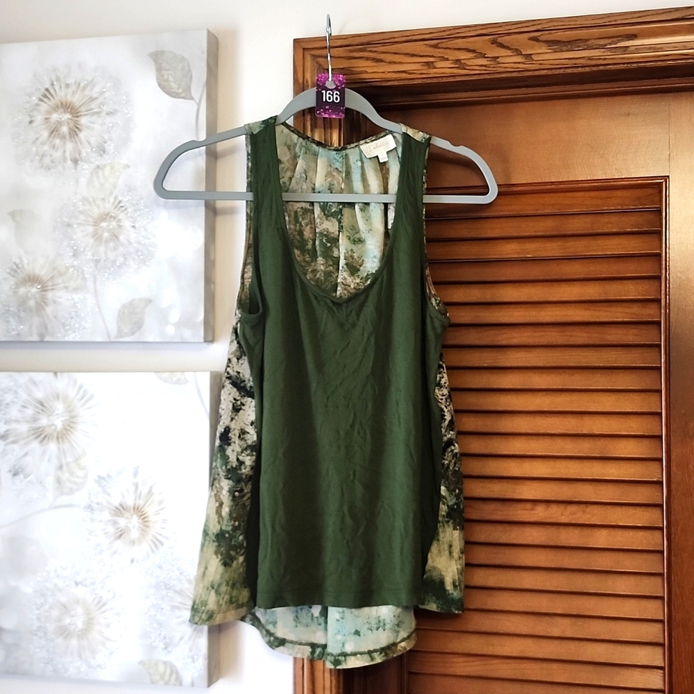 #166 OLIVE GREEN SLEVLESS TOP